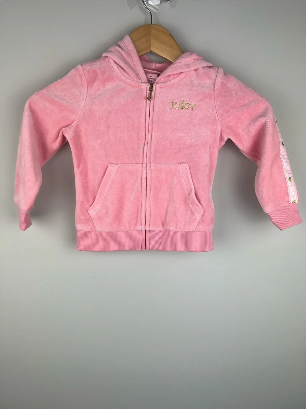 Juicy Couture Pink Velour Zip-Up Hoodie set for Kids